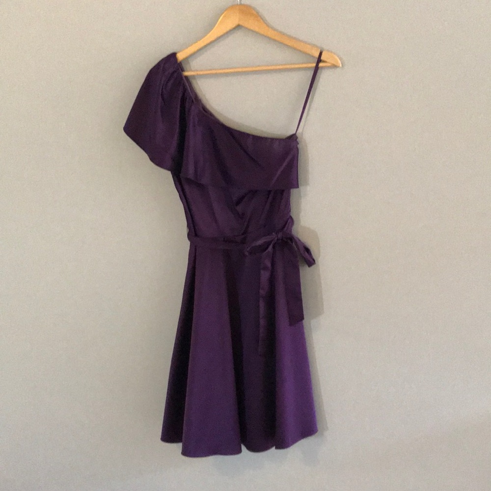 One Shoulder Purple Dress